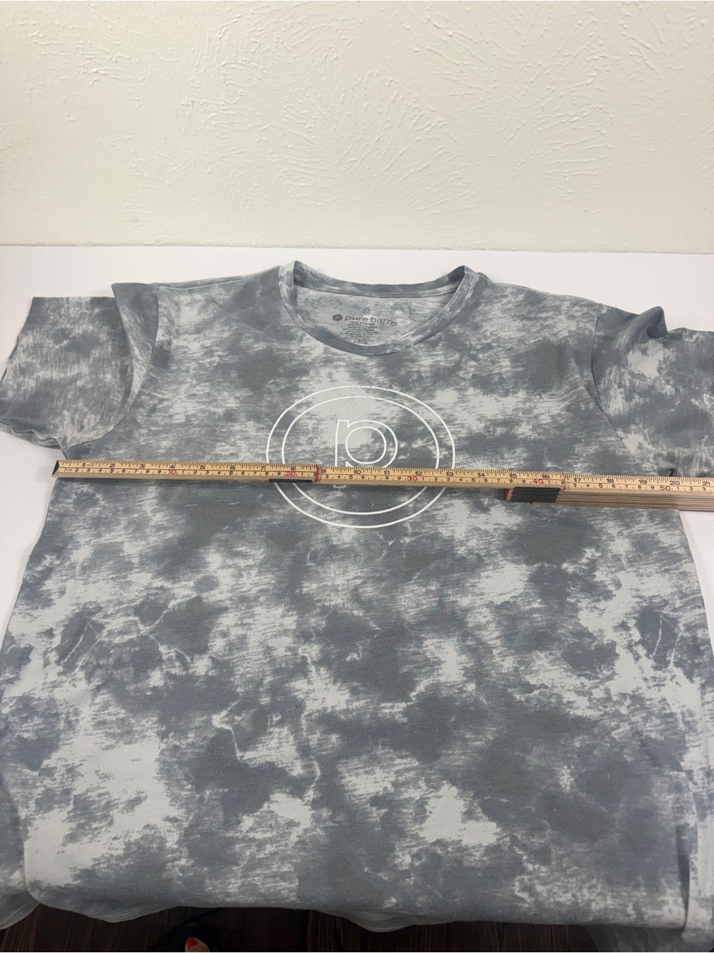Pure Barre Gray Tie Dye Logo T-Shirt Unisex Size M - Picture 5 of 12